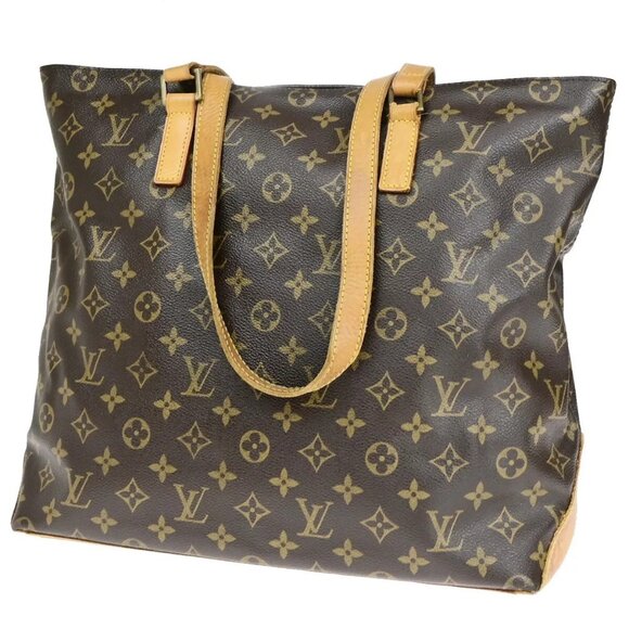 LOUIS VUITTON Cabas Mezzo Shoulder Bag Monogram Leather Brown - Picture 1 of 16